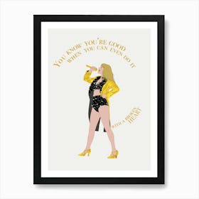 I can do it with a broken heart gold - Taylor Swift TTPD Art Print