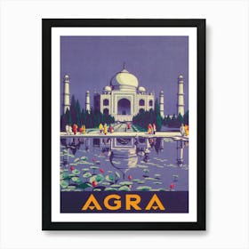 Taj Mahal, India Vintage Travel Poster Art Print