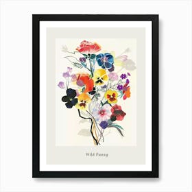 Wild Pansy 2 Collage Flower Bouquet Poster Art Print