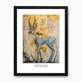 Antelope Precisionist Illustration 2 Poster Art Print