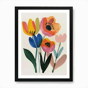 Painted Florals Tulip 1 Art Print