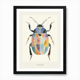 Colourful Insect Illustration June Bug 16 Poster Art Print