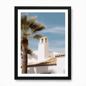 White House With Palms Retro Summer Photography 0 Art Print