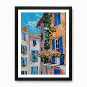 Balcony Painting In Cannes 1 Art Print