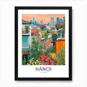 Hanoi, Vietnam Maximalist Travel Poster Vibrant Colour Art Print