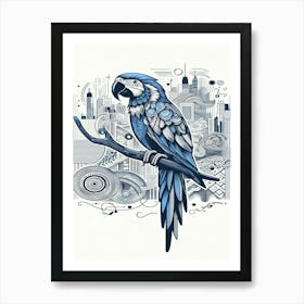 Pepper Parrot On A Branch Art Print