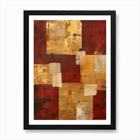 Abstract Red And Gold Art Print