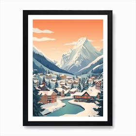 Vintage Winter Travel Illustration Banff Canada 2 Art Print