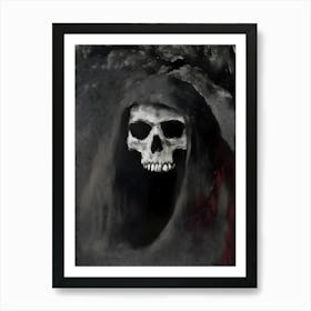 Dark Gothic Skeleton In The Woods Art Print