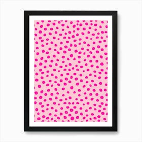 Pink Leopard Print Dots Art Print