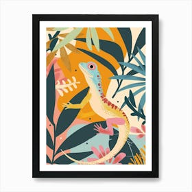 Colourful Rainbow Lizard Modern Abstract Illustration 4 Art Print