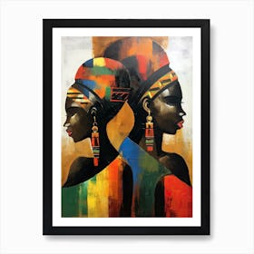 African abstract Women Art Print