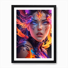 Super Fire Woman Art Print