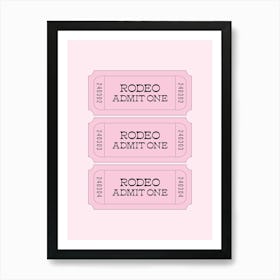 Rodeo Ticket - Pink Art Print