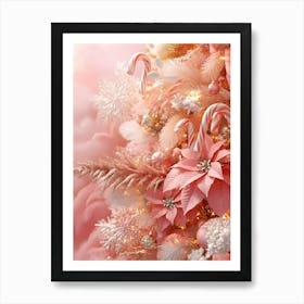 Pink Christmas Tree 2 Art Print