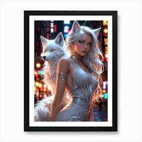 Sexy White Fox Art Print