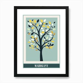 Mahogany Tree Flat Illustration 1 Poster Art Print