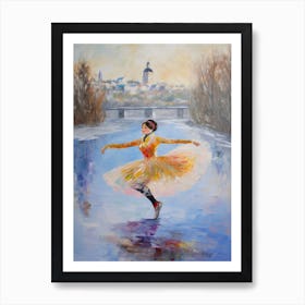 Figure Skating In The Style Of Monet1 Art Print