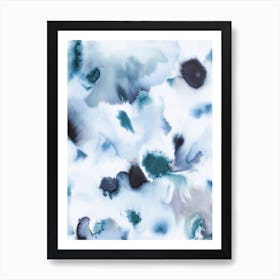Abstract Watercolor Mineral Blue Art Print