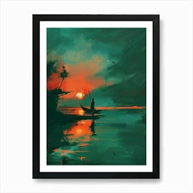 Sunset At The Beach 38 Art Print