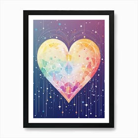 Celestial Rainbow Heart Line Details 2 Art Print