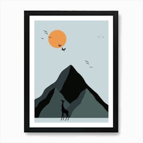 Giraffe In The Mountains Art Print