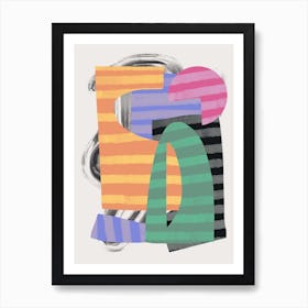 Abstract Stripe Minimal Collage 24 Art Print