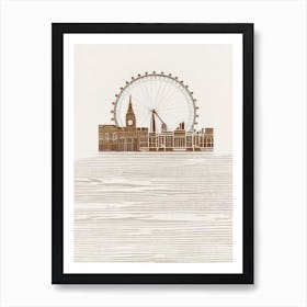 London Eye London Boho Landmark Illustration Art Print