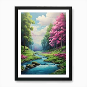 Pink Trees In The Forest Art Print