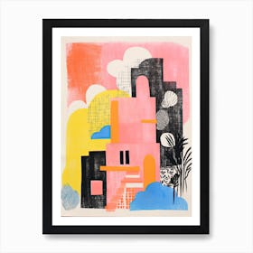 A House In Australia, Abstract Risograph Style 2 Art Print