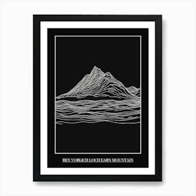 Ben Vorlich Loch Earn Mountain Line Drawing 7 Poster Art Print