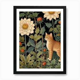 William Morris Cat In The Garden 3 Art Print