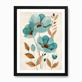 Blue Flowers Canvas Print 1 Art Print