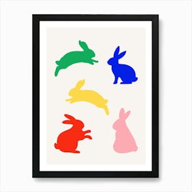 Lucky Bunny Colourful Art Print