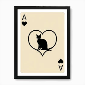 Cat In A Heart 1 Art Print