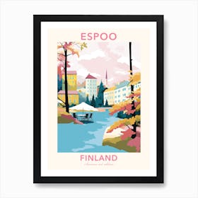 Espoo, Finland, Flat Pastels Tones Illustration 3 Poster Art Print