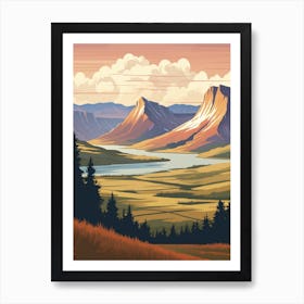 Laugavegur Iceland 2 Vintage Travel Illustration Art Print