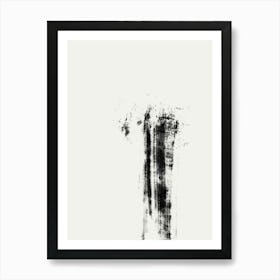 Black And White Abstract Brushes Art Print