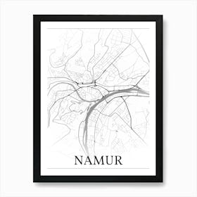 Namur, Namur, Belgium, City Map, Black And White Fade Design Poster