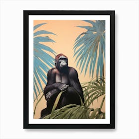 Bonobo 2 Tropical Animal Portrait Art Print