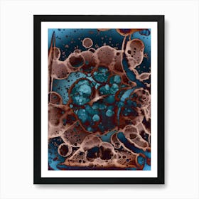 Alcohol Ink Blue, Light Blue, Dark Blue Art Print