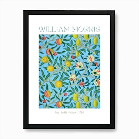 William Morris Four Fruits 1962 Cotton Fabric Exhibition HD Remastered Vibrant Poster Print for Feature Wall English Textile Artist Art Print