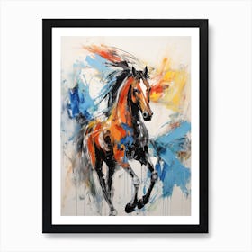 A Horse Painting In The Style Of Abstract Expressionist Techniques 4 Art Print