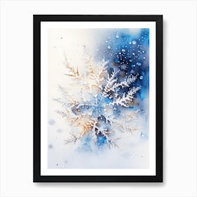 Stellar Dendrites, Snowflakes, Storybook Watercolours 1 Art Print