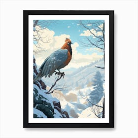 Winter Grouse 3 Illustration Art Print