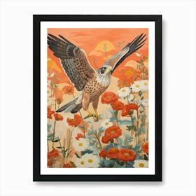 Falcon 8 Detailed Bird Painting Art Print