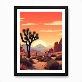 Joshua Tree At Sunset In Nat Viga Style (2) Art Print