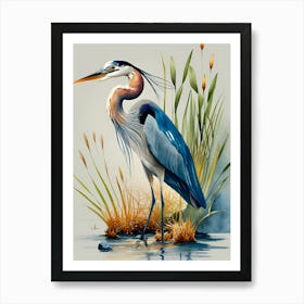 Blue Heron Art Print