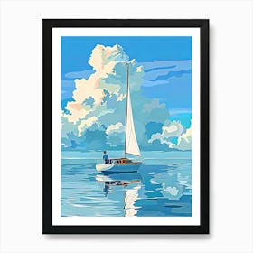 Boat on the sea Art Print