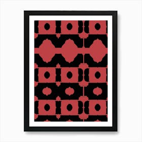 Abstract Red And Black Pattern Art Print